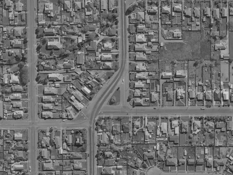 61 North Parade from the air, 1970-1974
