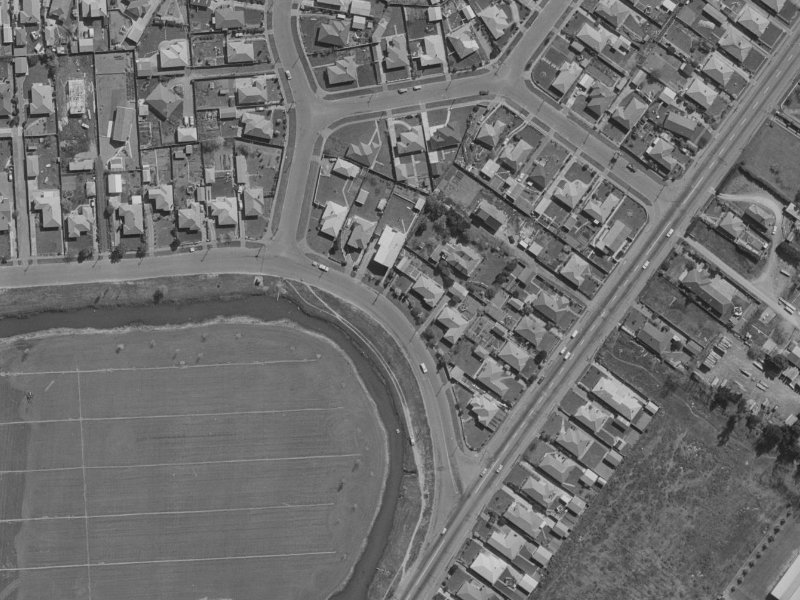 908 Avonside Drive from the air, 1970-1974