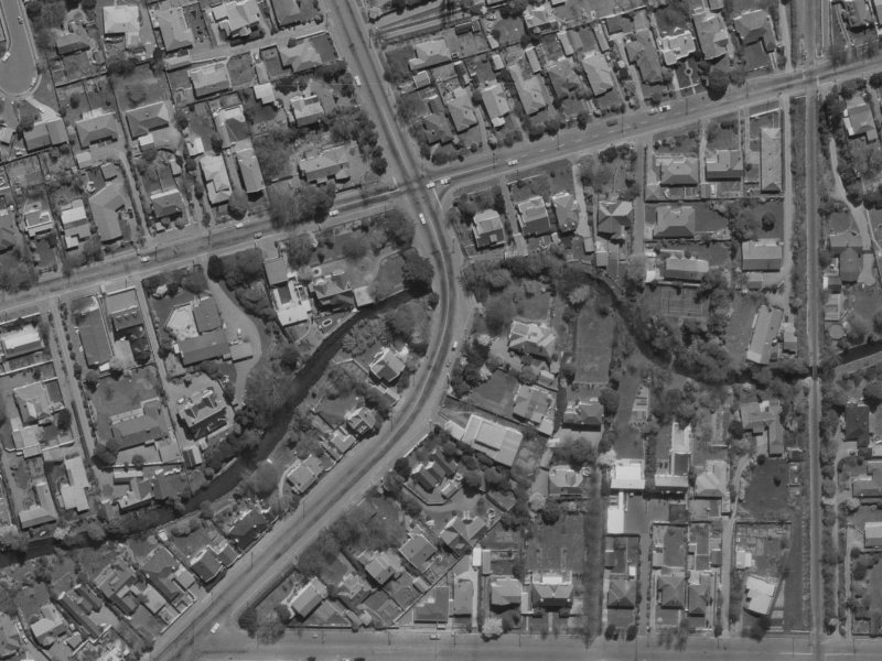50 Idris Road from the air, 1970-1974