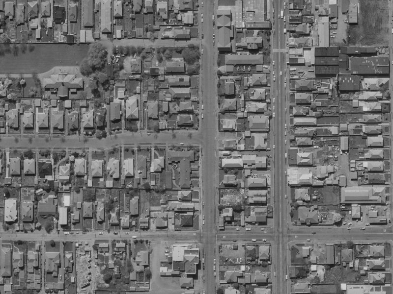 1040A Colombo Street from the air, 1970-1974