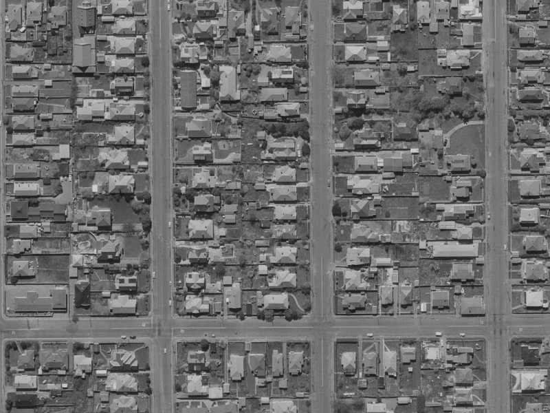 486 Manchester Street from the air, 1970-1974