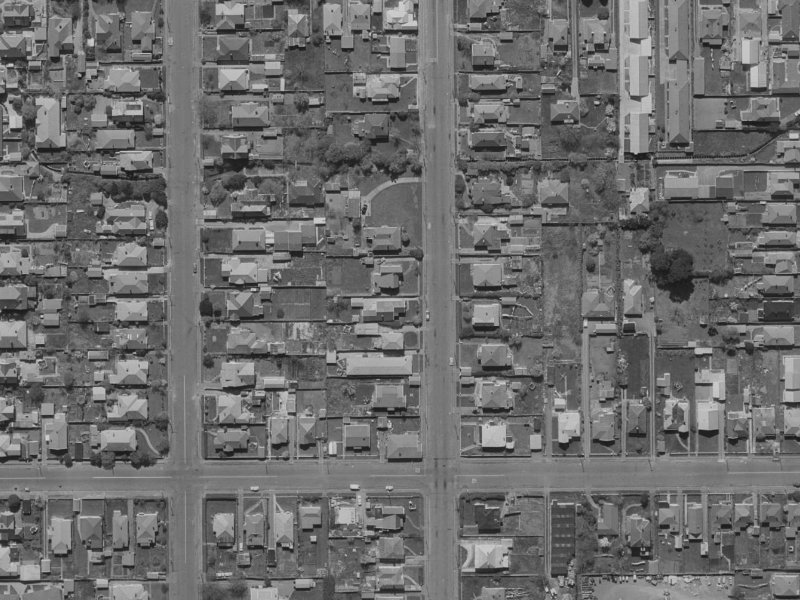 525 Madras Street from the air, 1970-1974