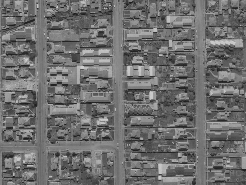 124 Geraldine Street from the air, 1970-1974