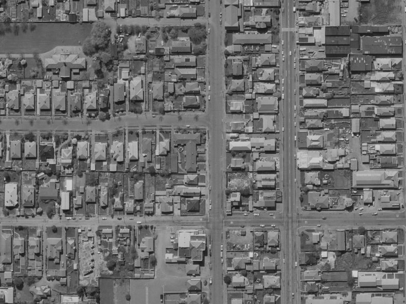 1037 Colombo Street from the air, 1970-1974