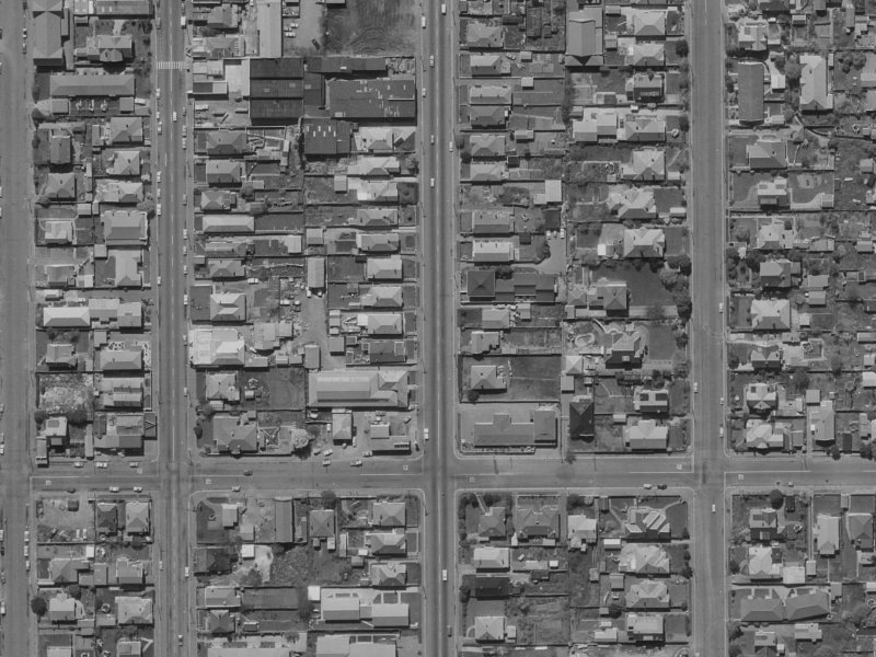 114 Sherborne Street from the air, 1970-1974