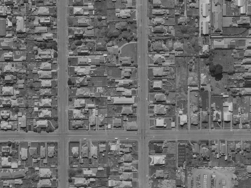 523 Madras Street from the air, 1970-1974