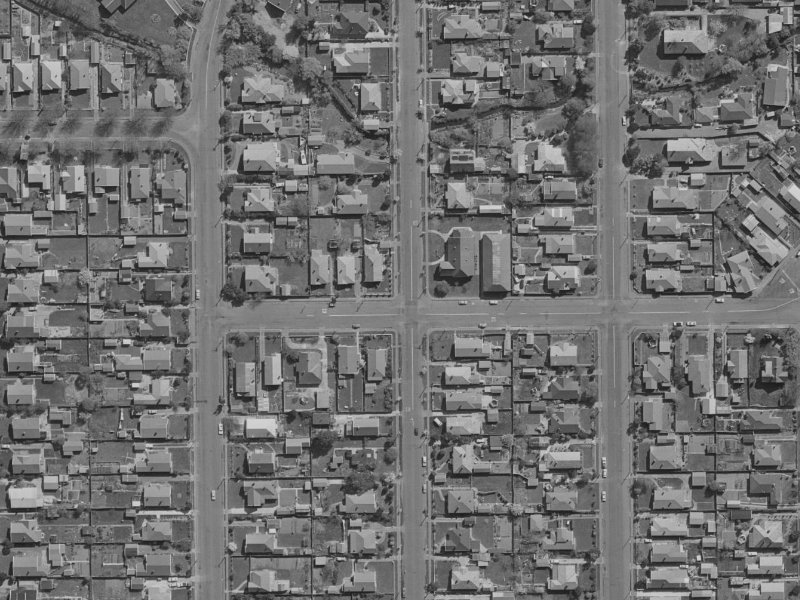 51-59 Petrie Street from the air, 1970-1974