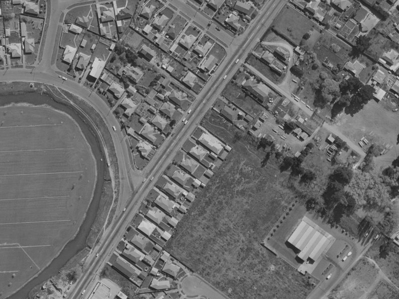 120 Wainoni Road from the air, 1970-1974