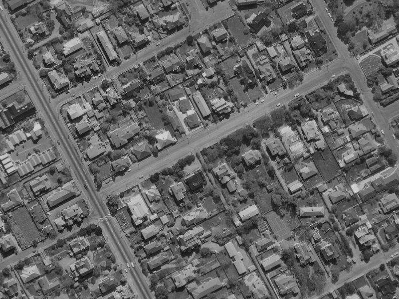 16 Webb Street from the air, 1970-1974
