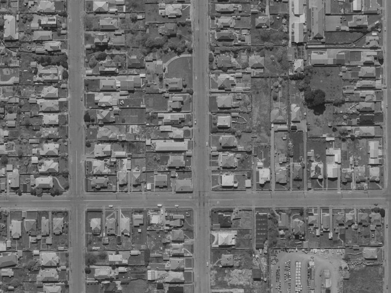 530 Madras Street from the air, 1970-1974