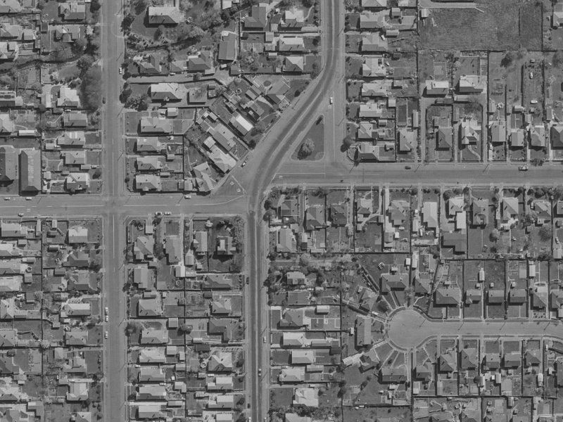 52 North Parade from the air, 1970-1974