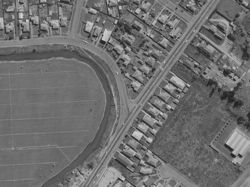 902 Avonside Drive from the air, 1970-1974