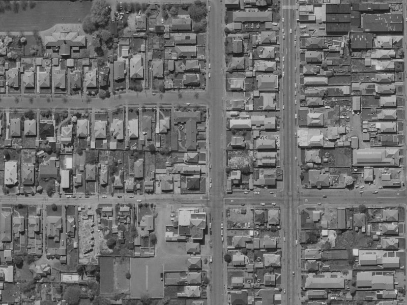 1034 Colombo Street from the air, 1970-1974