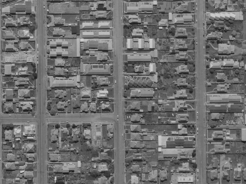 111 Geraldine Street from the air, 1970-1974