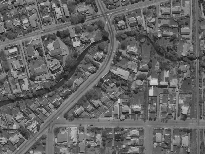 42 Idris Road from the air, 1970-1974