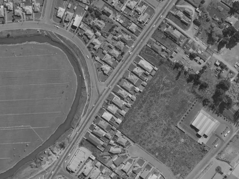 114 Wainoni Road from the air, 1970-1974