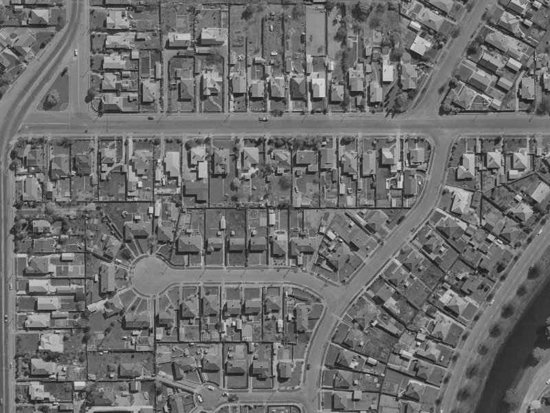 42 North Parade from the air, 1970-1974