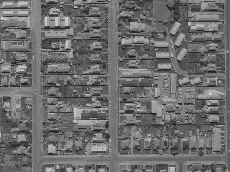 110 Champion Street from the air, 1970-1974