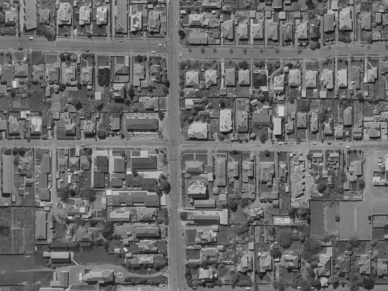 116 Holly Road from the air, 1970-1974