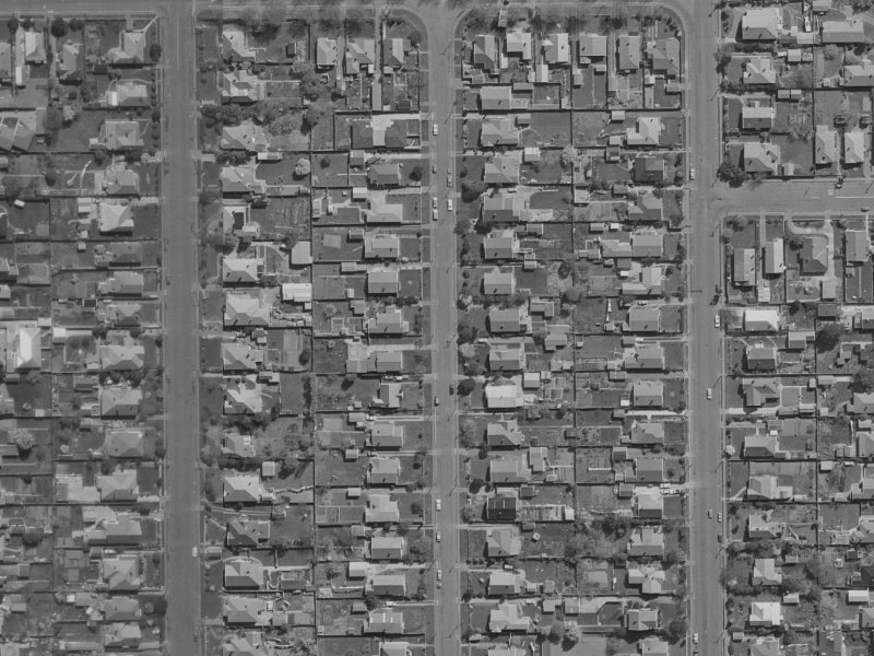 Nicholls Street from the air, 1970-1974