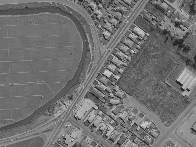 106 Wainoni Road from the air, 1970-1974