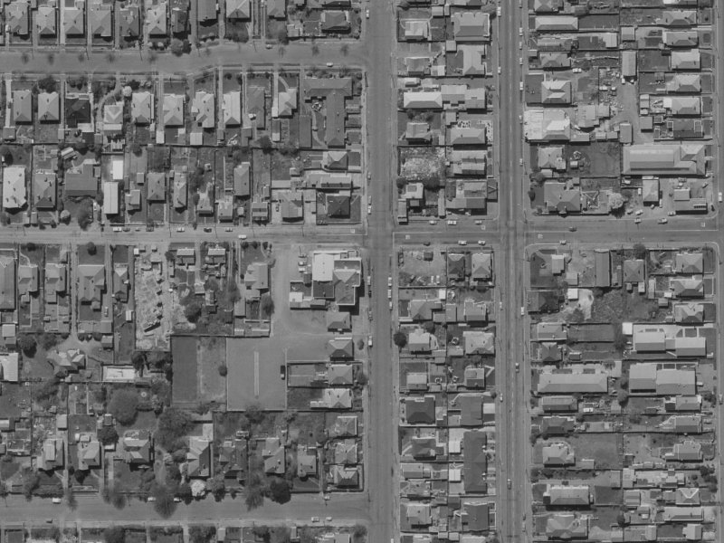 1022 Colombo Street from the air, 1970-1974