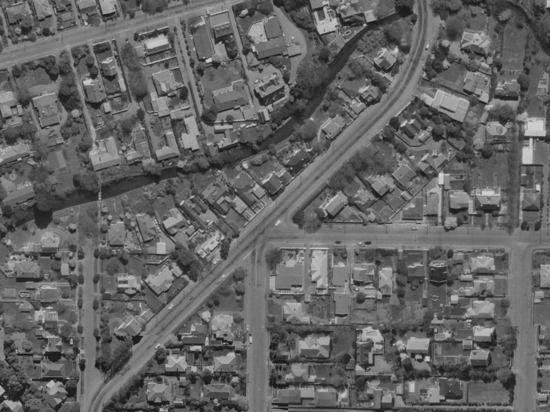 37 Idris Road from the air, 1970-1974