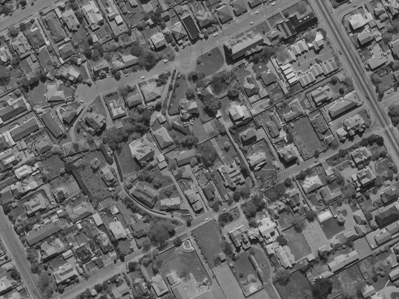 24A Church Lane from the air, 1970-1974