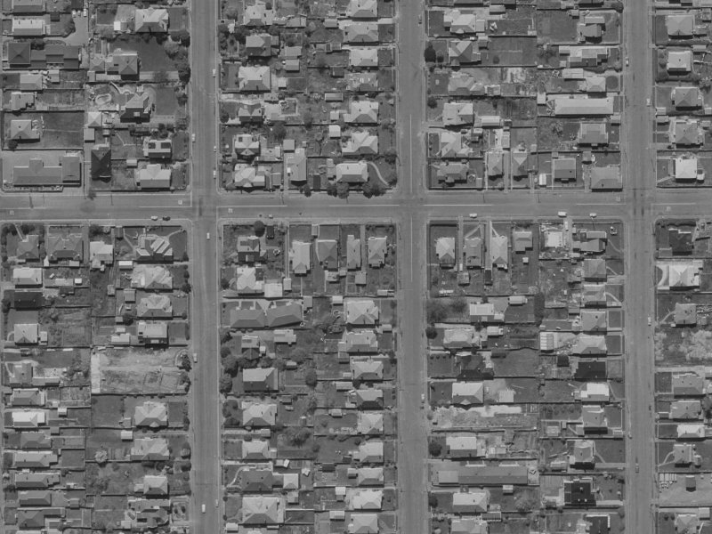 525 Manchester Street from the air, 1970-1974