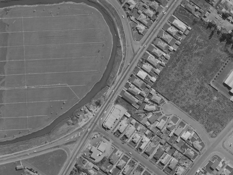 102 Wainoni Road from the air, 1970-1974