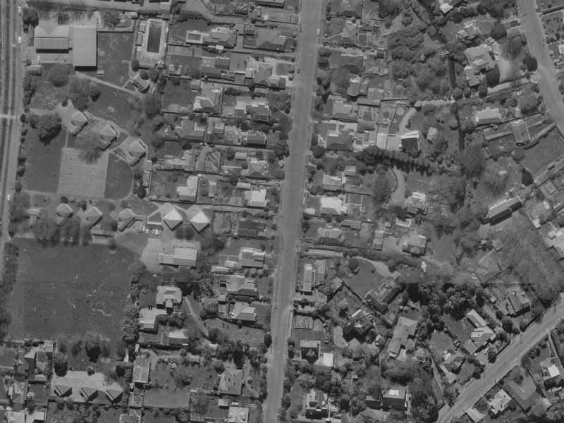 Waiwetu Street from the air, 1970-1974