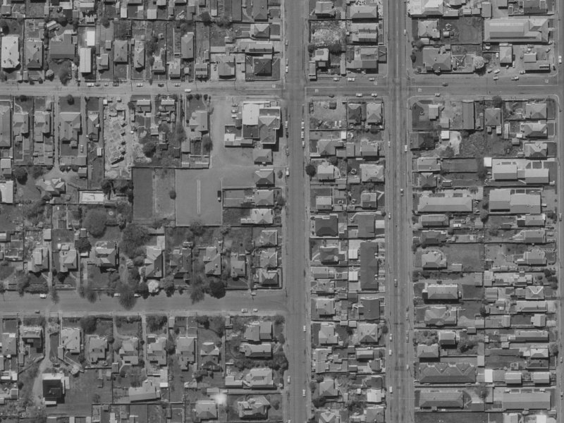 1018 Colombo Street from the air, 1970-1974