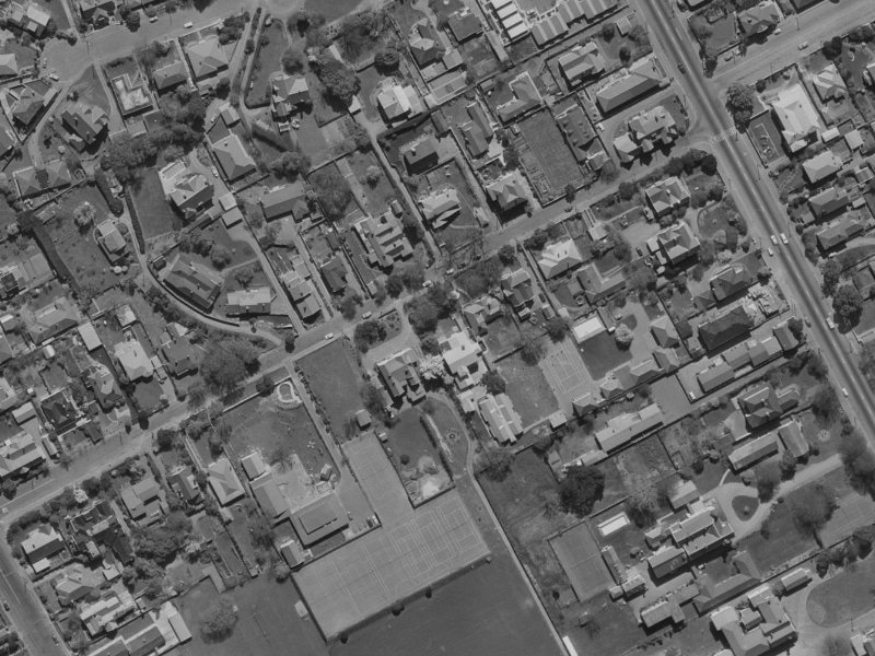 122 Merivale Lane from the air, 1970-1974