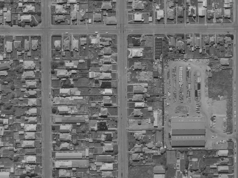504 Madras Street from the air, 1970-1974