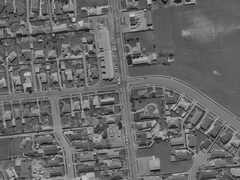 191-195 Waimairi Road from the air, 1970-1974