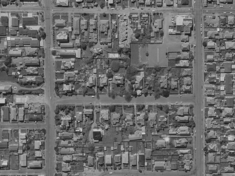 23 Eversleigh Street from the air, 1970-1974