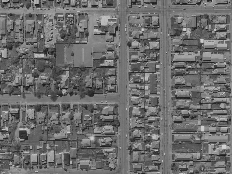 1001 Colombo Street from the air, 1970-1974