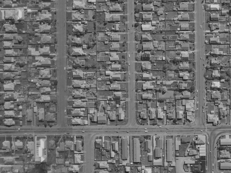 12 Slater Street from the air, 1970-1974