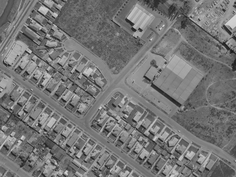 Te Rama Place from the air, 1970-1974