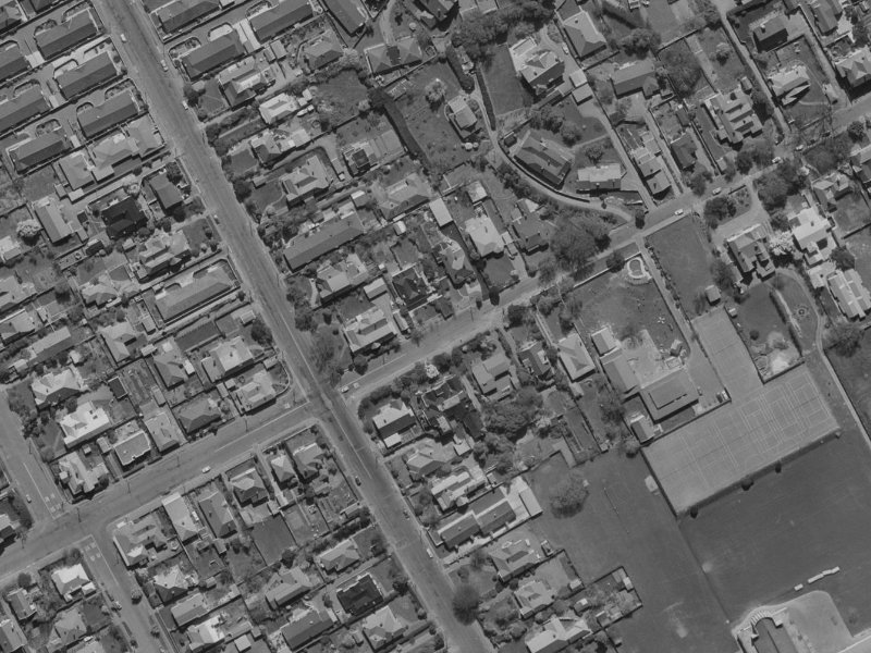 Merivale Lane from the air, 1970-1974