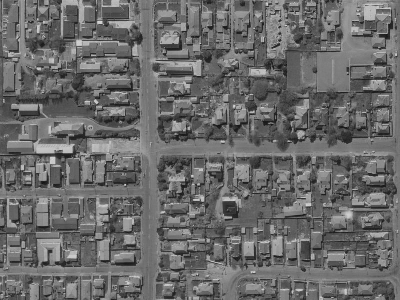 12A Eversleigh Street from the air, 1970-1974