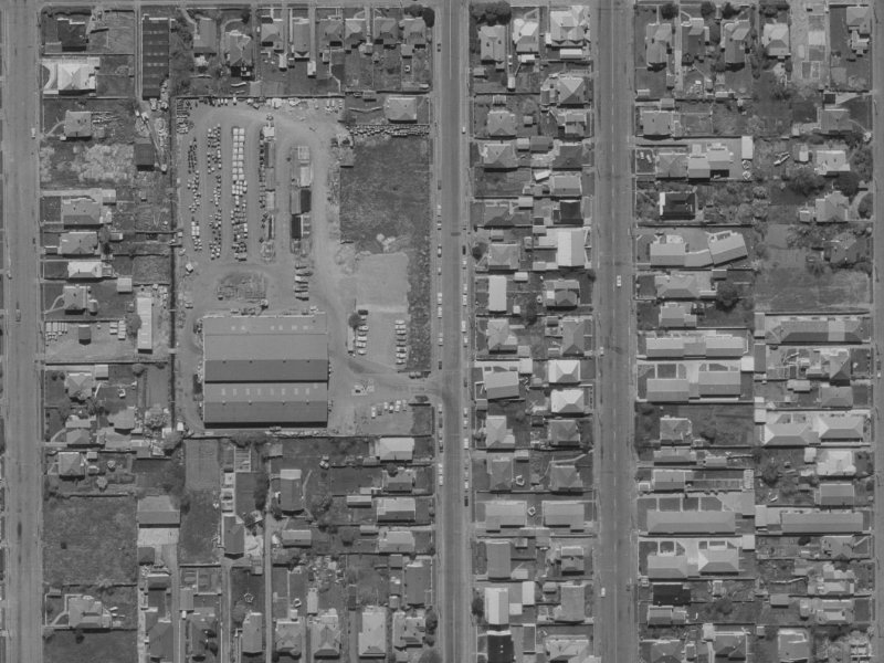93 Packe Street from the air, 1970-1974