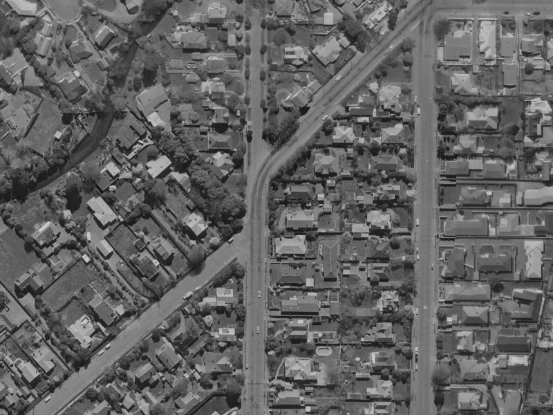 22 Idris Road from the air, 1970-1974