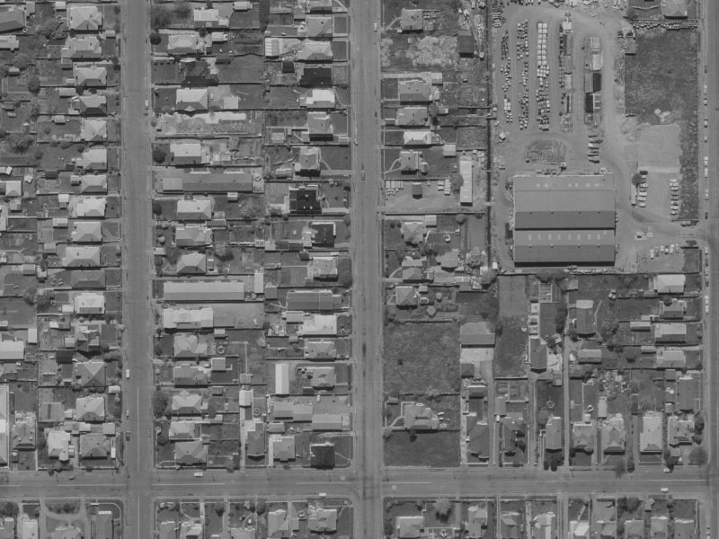 477 Madras Street from the air, 1970-1974