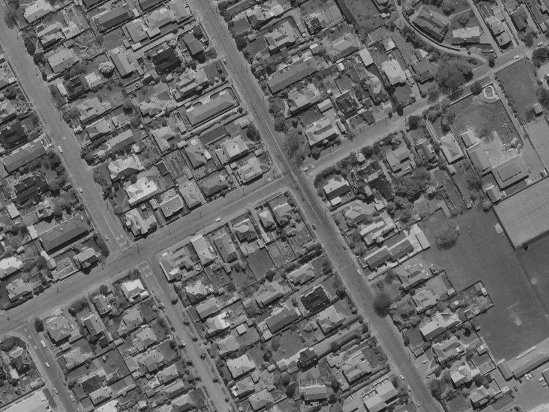 74 Merivale Lane from the air, 1970-1974