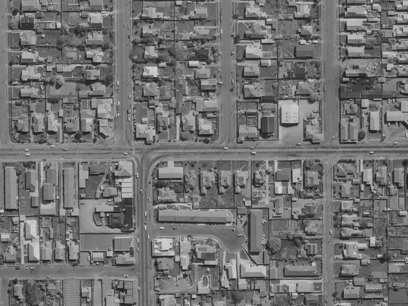 83 North Avon Road from the air, 1970-1974