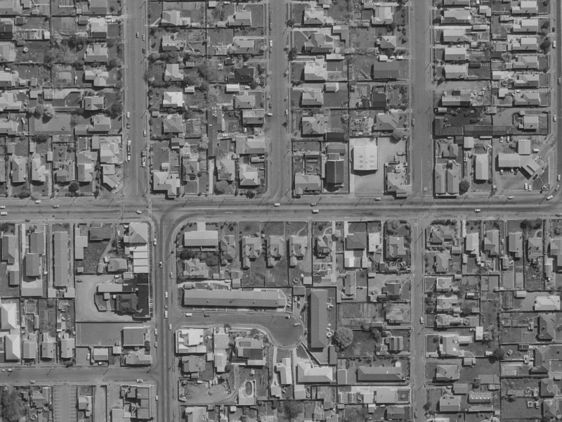 N Avon Road from the air, 1970-1974