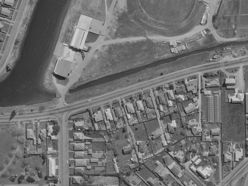 854 Avonside Drive from the air, 1970-1974