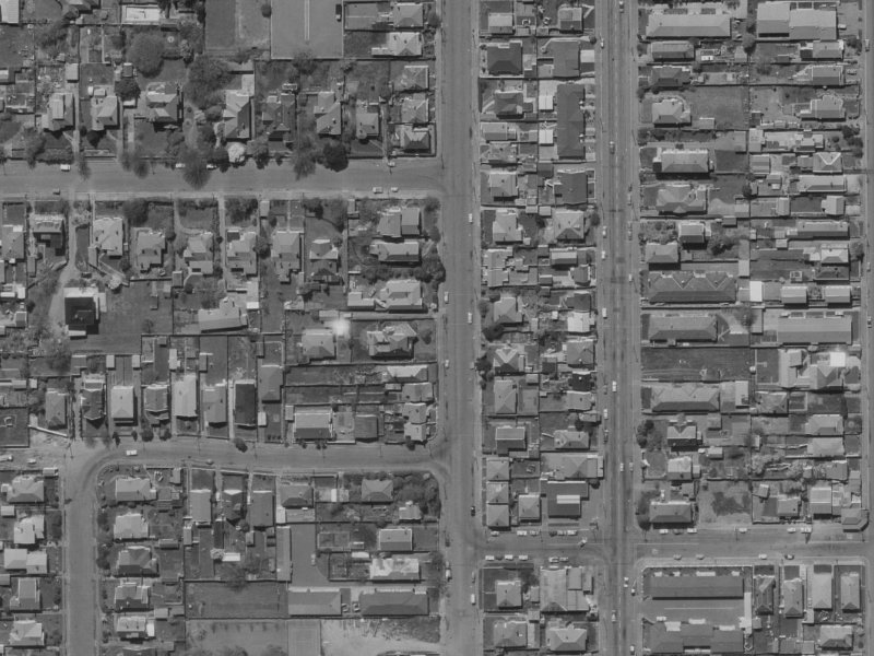 984-990 Colombo Street from the air, 1970-1974