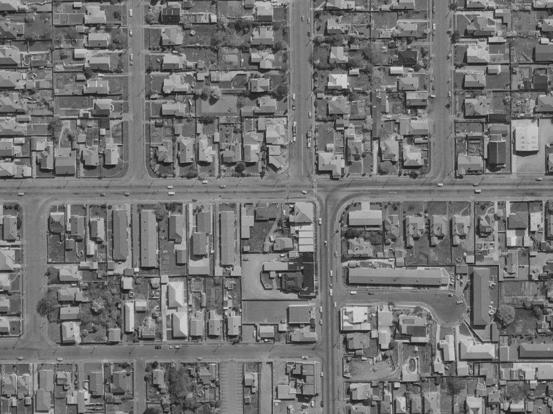 64 N Avon Road from the air, 1970-1974
